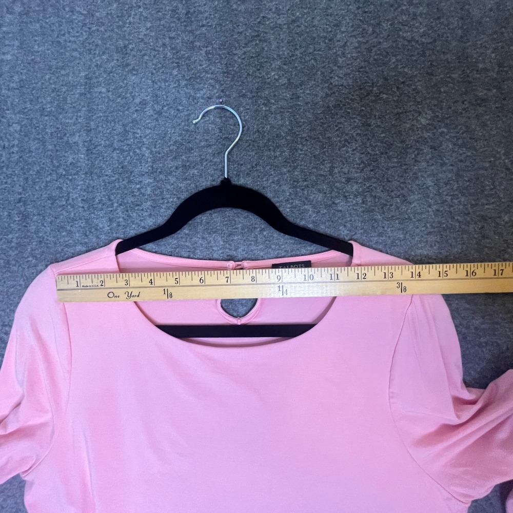Talbots Blouse Womens SP Pink Ruched Side Keyhole Back Rayon Stretch Career Top - Picture 9 of 10
